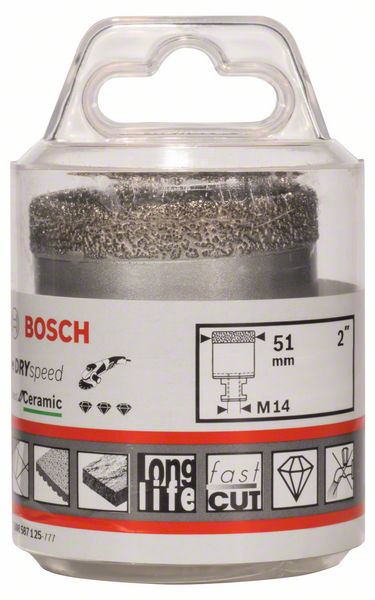 BOSCH Diamanttrockenbohrer Dry Speed Best for Ceramic, 51 x 35 mm