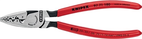 KNIPEX Aderendhülsenzange L.180mm 0,25-16,0 (AWG 23-5) mm² pol.Ku.-Überzug KNIPEX KNIPEX Aderendhülsenzange L.180mm 0,25-16,0 (AWG 23-5) mm² pol.Ku.-Überzug KNIPEX