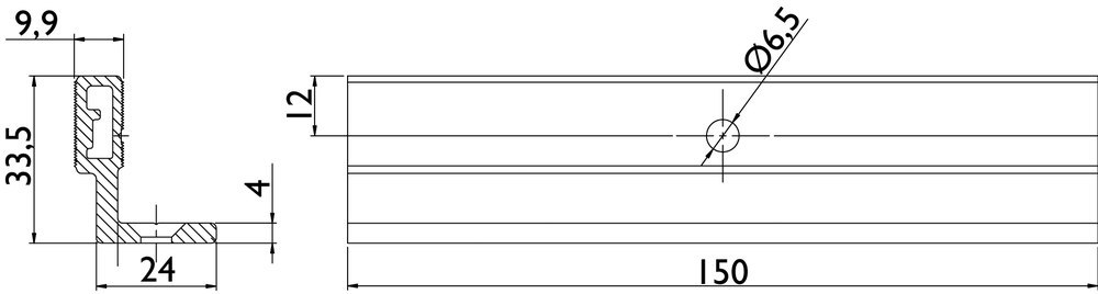 HERMAT Klemmwinkel SAN REMO 9170/HOLZ, Aluminium