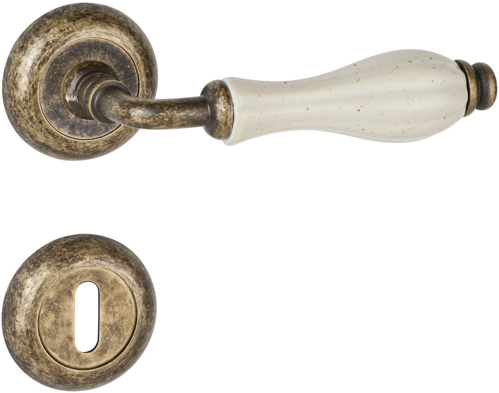 HERMAT Drückergarnitur mit Rosetten LADY 1048/2060, Materialkombination