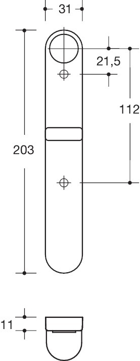 HEWI Kurzschildpaar 217.23RNRLN, Kunststoff