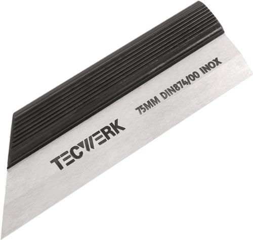 TECWERK Haarlineal DIN 874/00 L.125mm Spezialstahl Q.23x5mm TECWERK