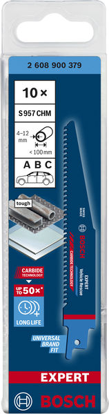 BOSCH EXPERT ‘Vehicle Rescue’ S 957 CHM Säbelsägeblatt, 10 Stück. Für Säbelsägen