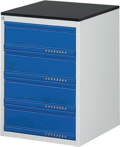 PROMAT Schubladenschrank BK 650 H820xB580xT650mm grau/blau 4Schubl.Einfachauszug PROMAT