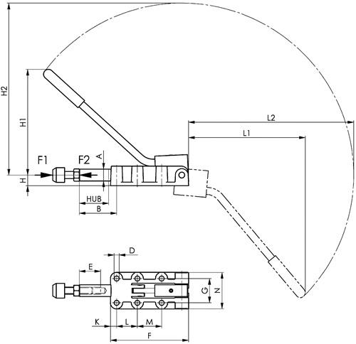 AMF Schubstangenspanner Nr.6842PL Gr.4 schwer umsteckbarer Handhebel AMF