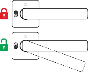 HOPPE® Austin Drückergarnitur, schwarz matt, MiniLock, verriegelbare Griffrosette, ohne Schlüsselrosette, rechts
