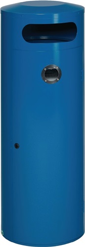 VAR Abfallbehälter H1245xØ420mm 90l enzianblau m.integriertem Ascher
