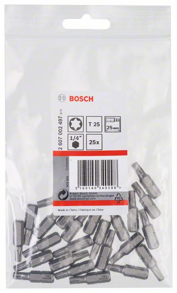 BOSCH Schrauberbit Extra-Hart T25, 25 mm, 25er-Pack