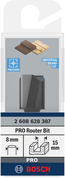BOSCH Nutfräser Standard for Wood, 8 mm, D1 15 mm, L 20 mm, G 51 mm