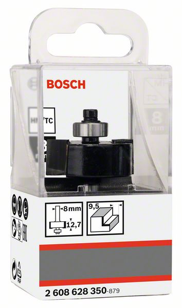 BOSCH Falzfräser, Standard for Wood, 8 mm, B 9,5 mm, D 31,8 mm, L 12,5 mm, G 54 mm