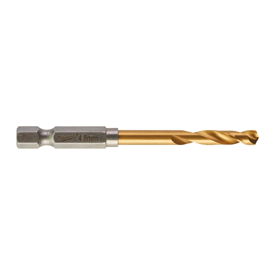 MILWAUKEE 4,8 x 78 mm SHOCKWAVE Metallbohrer HSS-G RED HEX Titan 1/4"