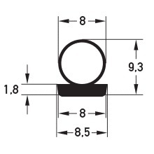 DEVENTER Renovierungsdichtung S 9612 K Fenster zum Kleben 8,5 mm thermoplastisches Elastomer Vulkanisat