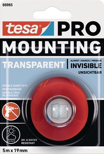 TESA Montageband Mounting PRO Transparent 66965 transp.L.5m B.19mm TESA