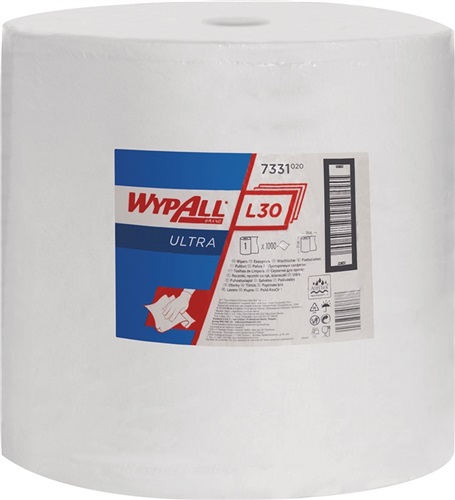Wypall Wischtuch WYPALL L30 7331 L380xB370ca.mm weiß 3-lagig 1000 Tü./Rl.