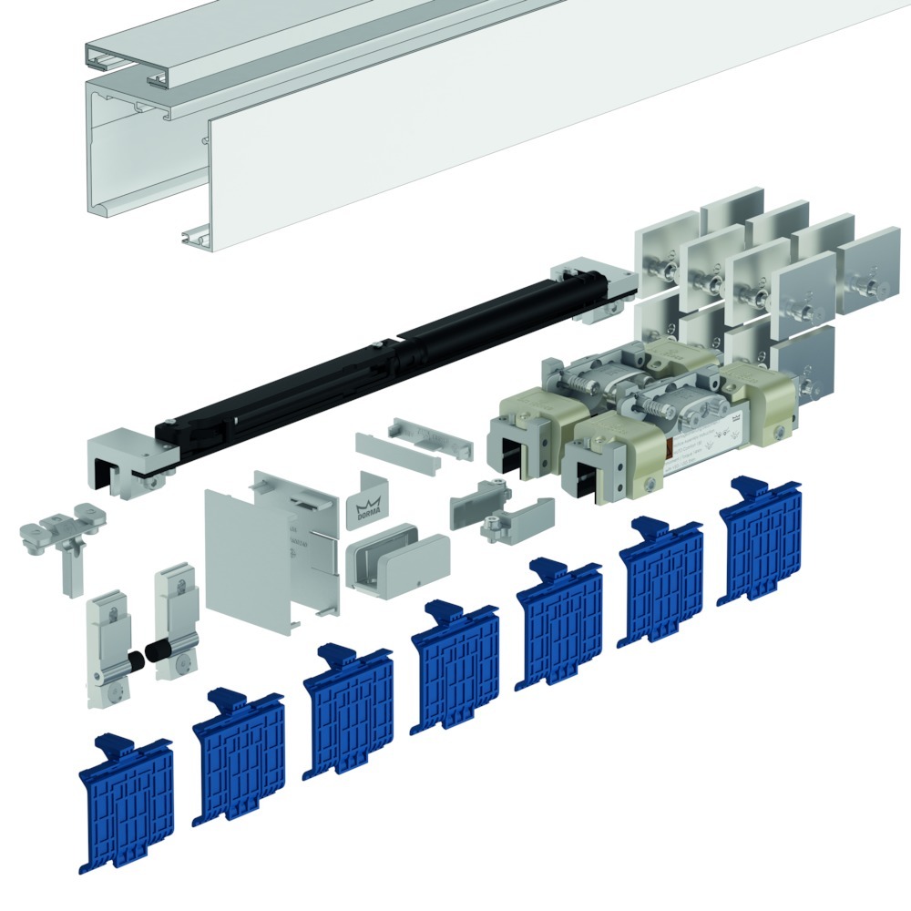 DORMA GLAS Schiebetürbeschlag MUTO Premium XL 80, Glasmontage, Aluminium