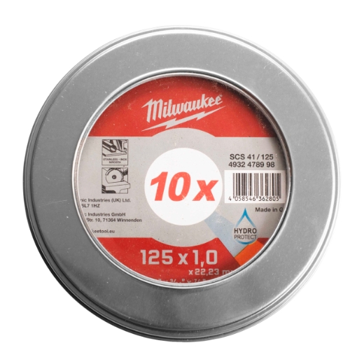 MILWAUKEE 10 x SCS41 1 mm in Metallbox Metalltrennscheibe PRO+ INOX 125 mm