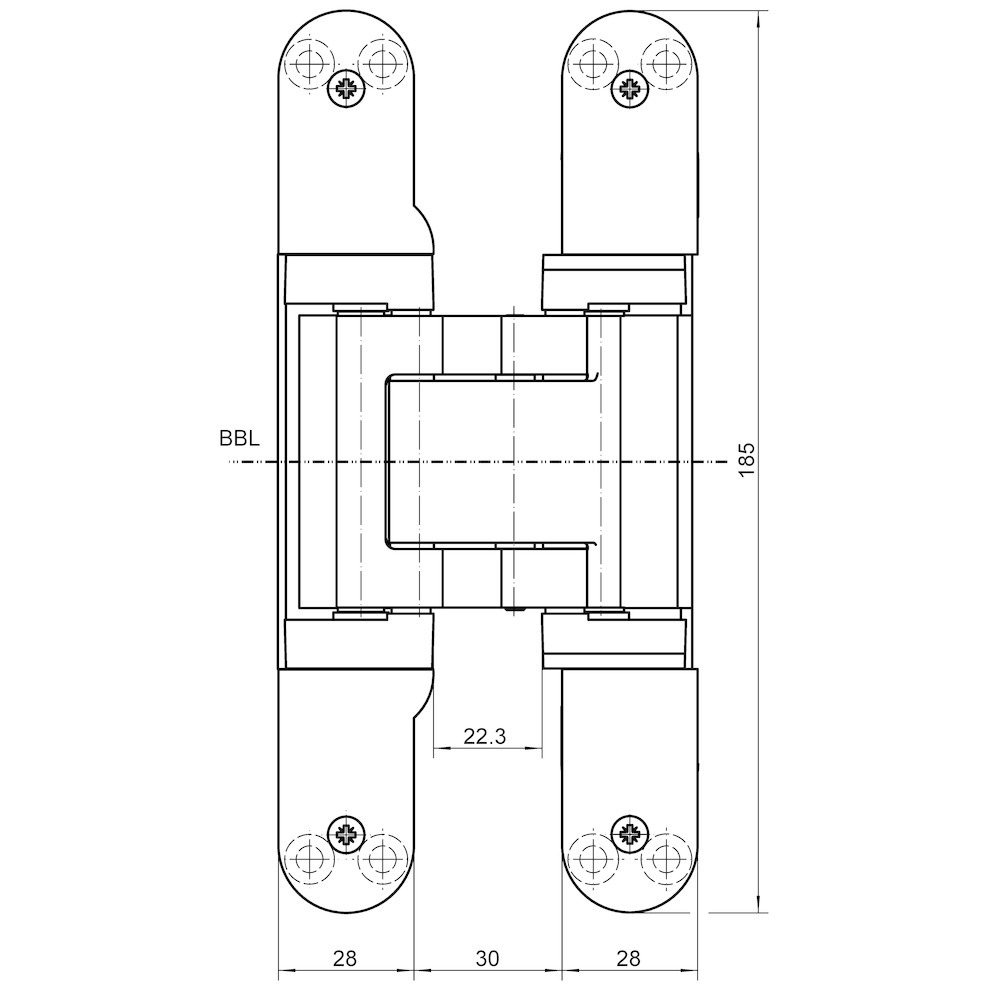 SIMONSWERK Verdecktliegendes Türband TECTUS® TE 541 3D FVZ FR