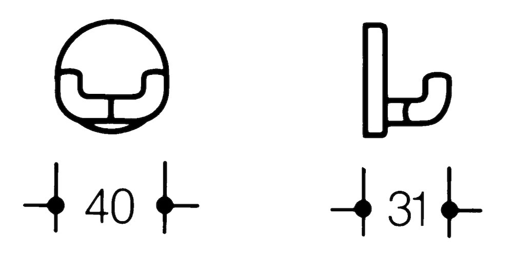 HEWI Wand-Doppelhaken Set 801.99 Polyamid