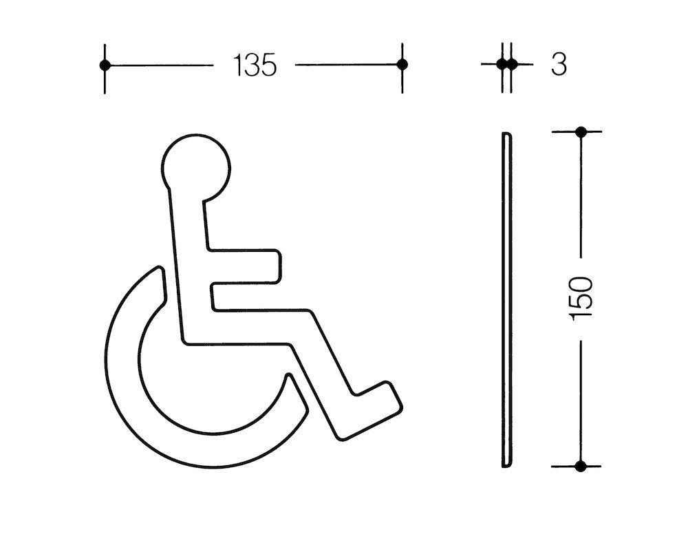 HEWI Hinweisschild Barrierefrei 801.91.030, Polyamid, 801.91.030 97