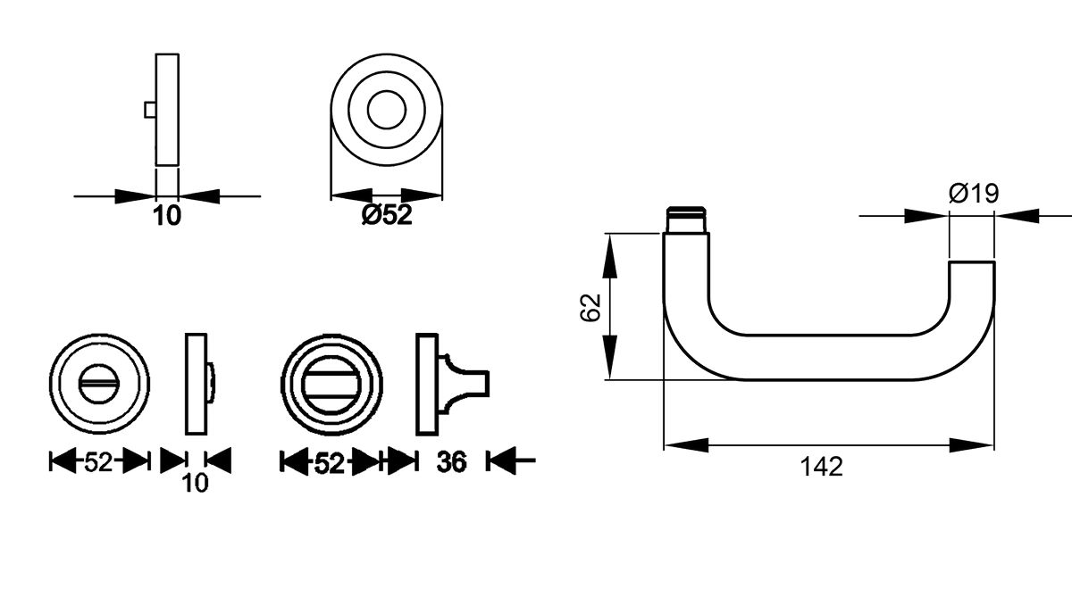 KARCHER DESIGN Drückergarnitur ER27 - Kreta, Bad, Edelstahl