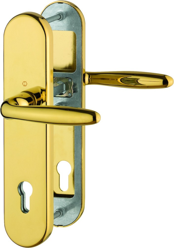 HOPPE® Schutz-Drückergarnitur mit Langschild Verona M151/3331/3310, 10/92 mm, Messing, 3670042