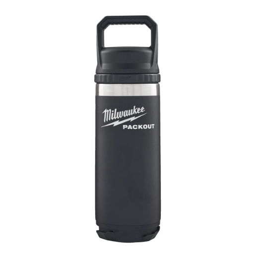 MILWAUKEE 530 ml mit Schraubdeckel, schwarz ﻿PACKOUT Isolierflasche