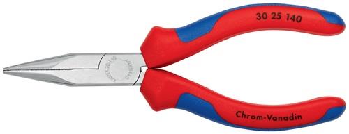 KNIPEX Langbeckzange Gesamt-L.140mm Form 2 Kopf verchr.lang,flach-rund Mehrkomp.-Hüllen