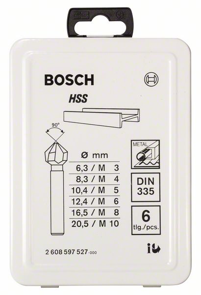 BOSCH Kegelsenker-Set, 6-teilig, 45, 63 mm / 5-10 mm / 6,3 - 20,5 mm