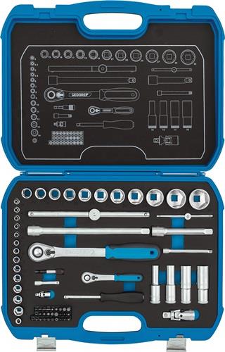 GEDORE Steckschlüsselsatz 19 BMC 20 69-tlg.1/4+1/2 Zoll SW 4-32mm Z.60/40 6KT GEDORE