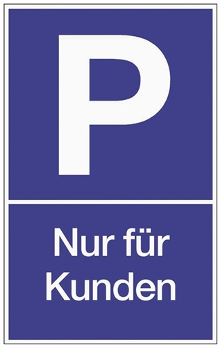 PROMAT Parkplatzbeschilderung Parken f.Kunden L250xB400mm Ku.blau/weiß