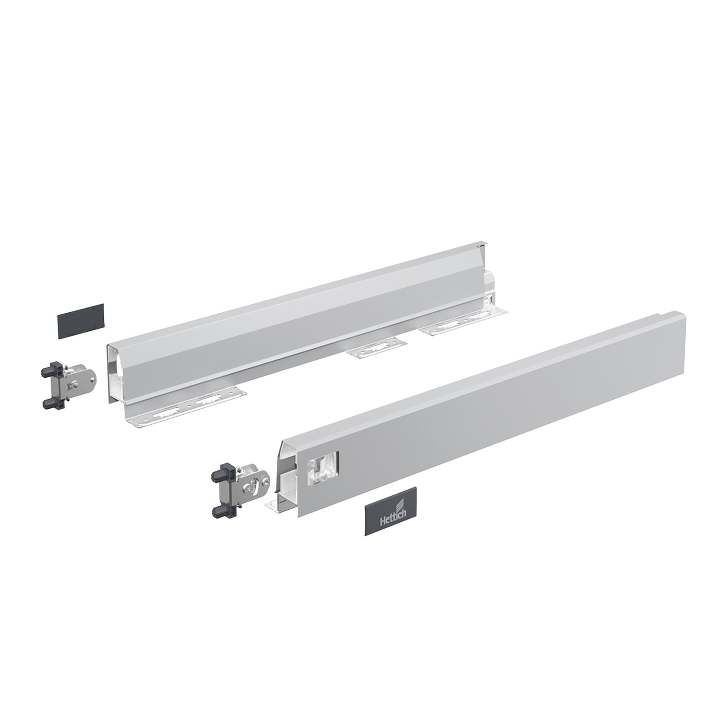 HETTICH Set Zarge ArciTech, 78 mm / 500 mm, silber, links und rechts, 9234469