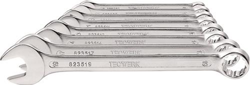 TECWERK Ringmaulschlüsselsatz 8-tlg.SW 8-19mm Form A CV-Stahl TECWERK