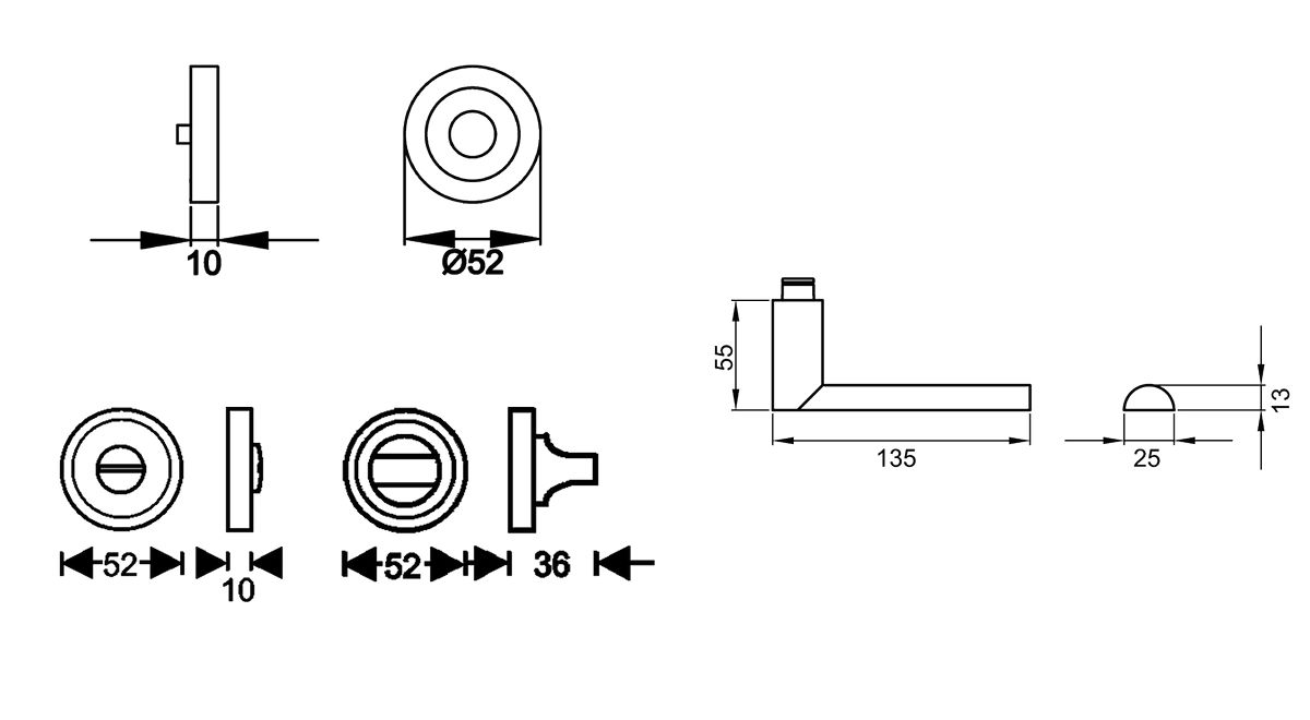 KARCHER DESIGN Drückergarnitur ER51 - London, Bad, Edelstahl