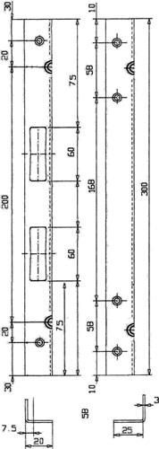 SCHNEGEL Sicherheitswinkelschließblech L.300mm B.20mm S.3mm STA verz.006/912 SCHNEGEL