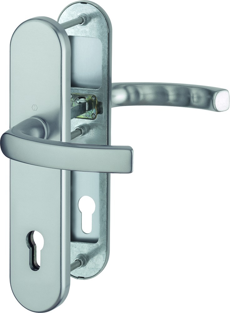 HOPPE® Schutz-Drückergarnitur mit Langschild Luxembourg 199/3331/3310, 10/92 mm, Aluminium, 3752591