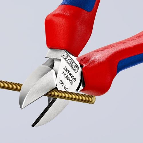 KNIPEX Seitenschneider L.140mm Kopf verchr.m.Mehrkomp.-Hüllen KNIPEX