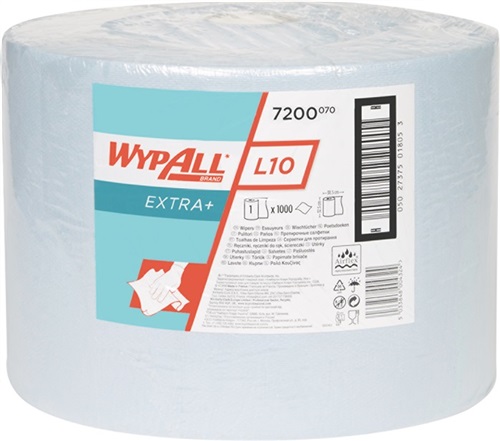 WYPALL Putztuch WYPALL L10 EXTRA 7200 L.ca.380 mmxB.ca.240mm blau 1-lagig WYPALL WYPALL Putztuch WYPALL L10 EXTRA 7200 L.ca.380 mmxB.ca.240mm blau 1-lagig WYPALL