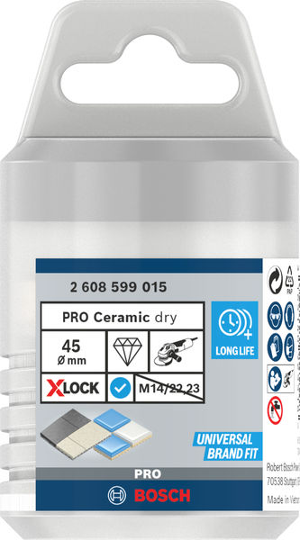 BOSCH Diamanttrockenbohrer X-LOCK Best for Ceramic Dry Speed, 45 x 35 mm