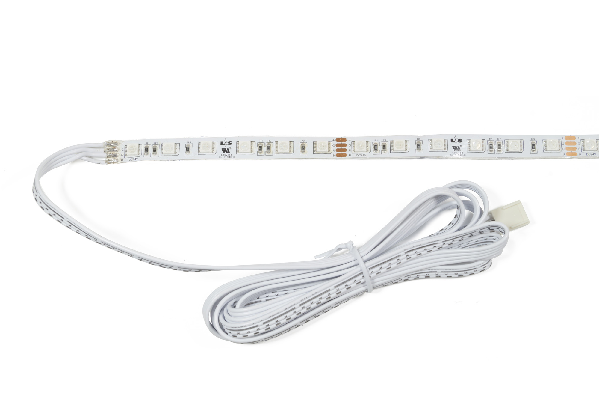 L&S LED-Band 60LEDs/m (5050), RGB, 6/100mm, 24VDC, 14,4W/m, 10mmx5m, IP20, Tudo 2,0m-4pol.- Zul.