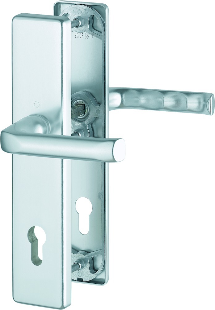 HOPPE® Schutz-Drückergarnitur mit Langschild London 113/2221A/2440, 10/92 mm, Aluminium, 1775166