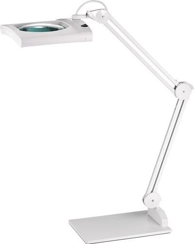 Nordwest LED-Lupenleuchte Glaslinse 190,5mm (7,5″) Standfuß weiß Abdeck.,eckiger Kopf