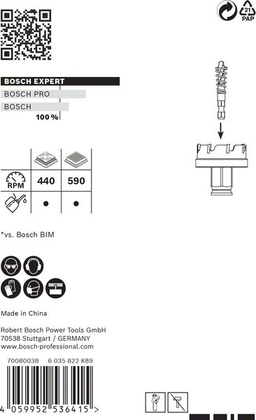 BOSCH EXPERT Sheet Metal Lochsäge, 27 × 5 mm. Für Dreh- und Schlagbohrer