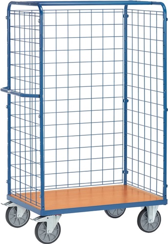 FETRA Paketwagen Drahtgitterverkleidung L1000xB700mm brillantblau 1 Längsseite offen