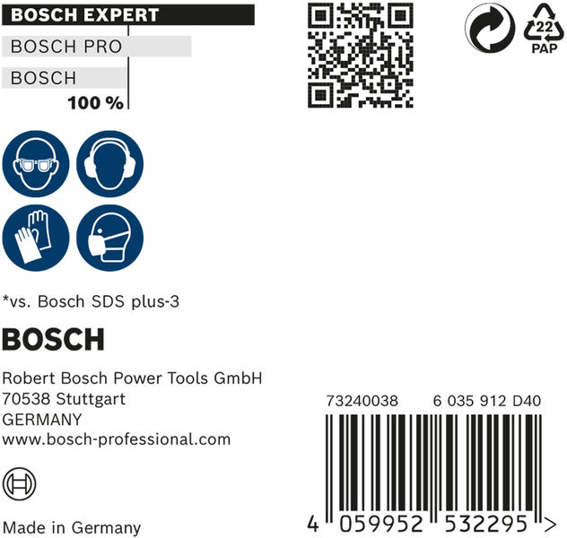 BOSCH EXPERT SDS plus-7X Hammerbohrer, 4 x 50 x 115 mm, 10-tlg.. Für Bohrhämmer