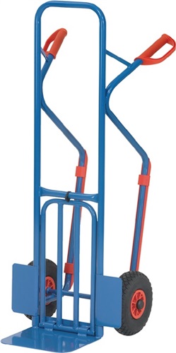 FETRA Stapelkarre H.1300mm Schaufel-L500xB250mm Luft-Bereifung Trgf.300kg brillantblau