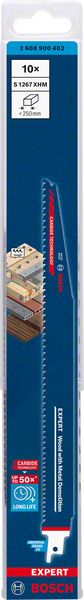 BOSCH EXPERT ‘Wood with Metal Demolition’ S 1267 XHM Säbelsägeblatt, 10 Stück. Für Säbelsägen