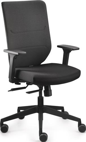 TREND OFFICE Bürodrehstuhl Comfort Armlehnen,verst.schwarz 410-520mm,Tragf.110kg Synchront.