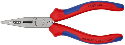 KNIPEX Verdrahtungszange L.160mm 0,5-0,75/1,5/2,5 mm² pol.Mehrkomp.-Hüllen KNIPEX