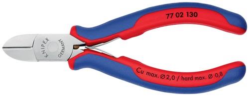 KNIPEX Elektronikseitenschneider L.130mm Form 0 Facette ja 2K-Hülle spiegelpol.KNIPEX