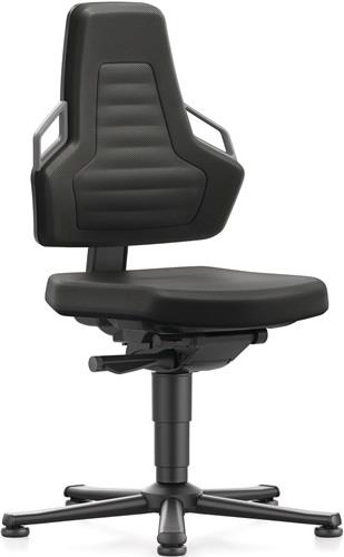 BIMOS Arbeitsdrehstuhl Nexxit Bodengleiter Grifffarbe grau Supertec-Gewebe schwarz